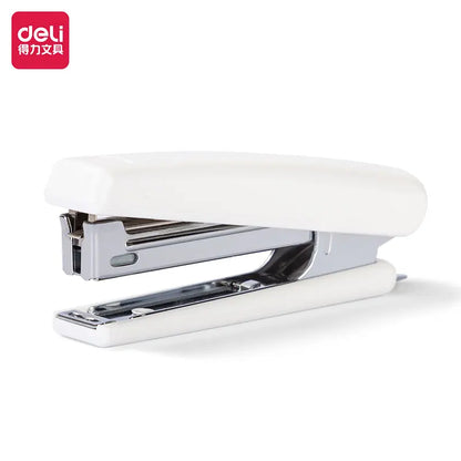 White Deli Easy-Force small needle-type stapler by BackupMyFilesNow.com, designed for students and offices, compatible with 10# staples.