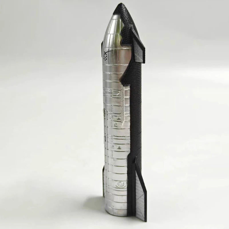 White diecast 1:400 scale SpaceX Starship model by BACKUPMYFILESNOW®, displayed as a finished alloy space exploration ornament.