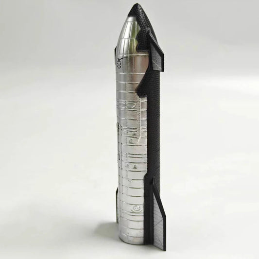 White diecast 1:400 scale SpaceX Starship model by BACKUPMYFILESNOW®, displayed as a finished alloy space exploration ornament.