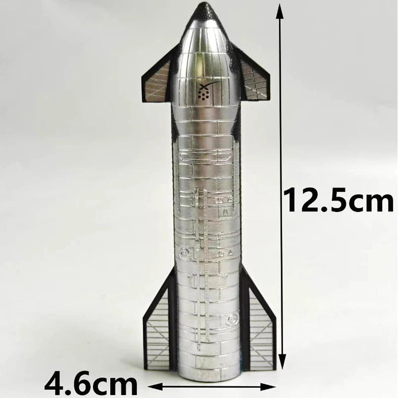 White diecast 1:400 scale SpaceX Starship model by BACKUPMYFILESNOW.COM®, displayed as a finished collectible ornament.