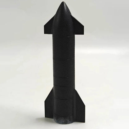 White diecast 1:400 scale SpaceX Starship model by BACKUPMYFILESNOW® for display, showcasing detailed alloy space exploration spacecraft.