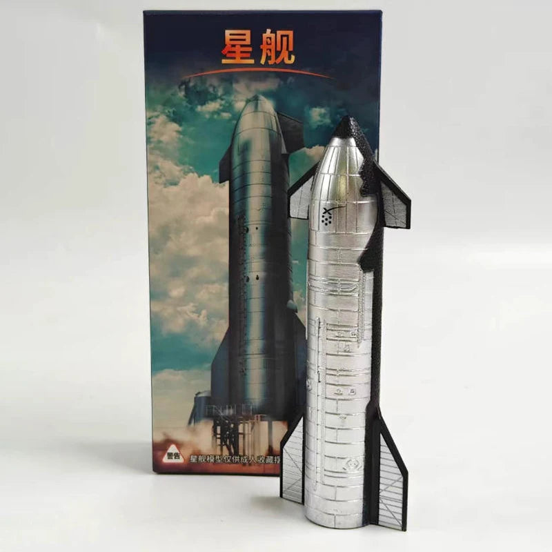 White diecast 1:400 scale SpaceX Starship model by BACKUPMYFILESNOW®, displayed as a classic finished static space exploration ornament.