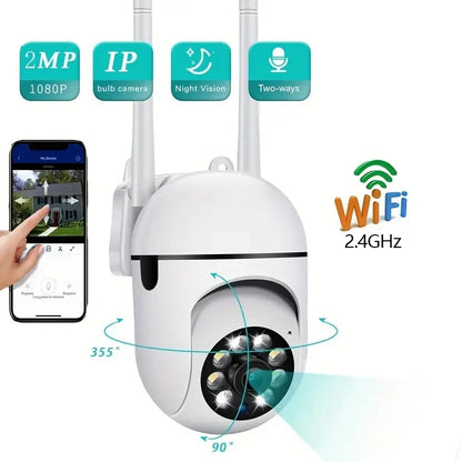 Wireless 2MP waterproof CCTV camera with color night vision, HD security monitor, outdoor WiFi PTZ IP camera from BackupMyFilesNow.com