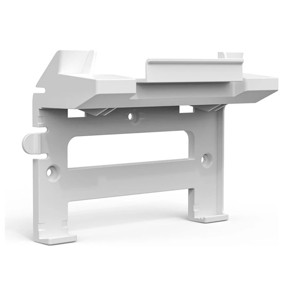 White Starlink Gen 3 router mount with 2-in-1 power supply brackets, space-saving satellite internet kit mounting bracket.