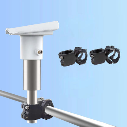 White StarLink Gen 3 RV ladder mount roof rack bracket and satellite roof adapter for StarLink installation kit.