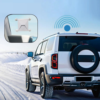 White Starlink Mini Sunroof suction cup car mount with flexible adjustment for satellite connection on car window or roof.