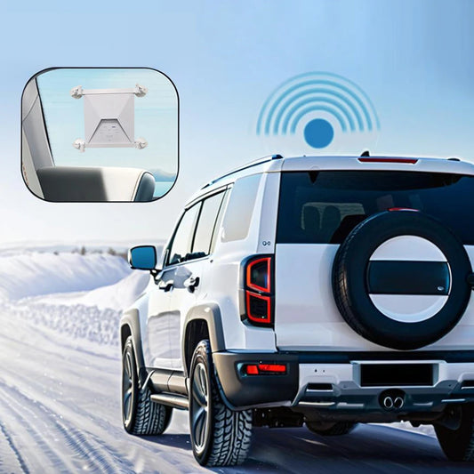 White Starlink Mini Sunroof suction cup car mount with flexible adjustment for satellite connection on car window or roof.