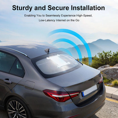 White Starlink Mini Sunroof suction cup car mount by BACKUPMYFILESNOW.COM, flexible satellite holder for car window or roof.