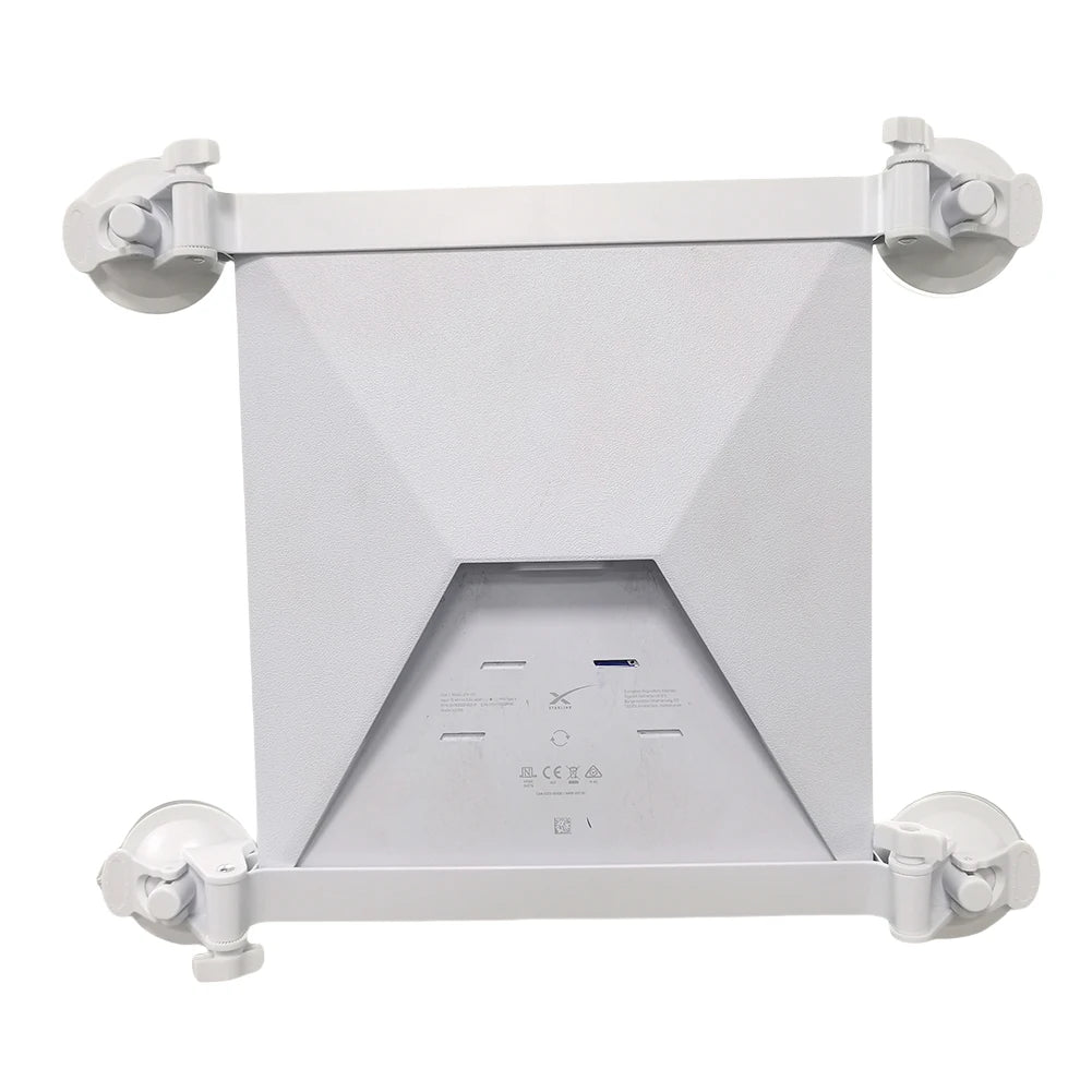 White Starlink Mini Sunroof suction cup car mount from BACKUPMYFILESNOW.COM®, flexible satellite holder for car window or roof.
