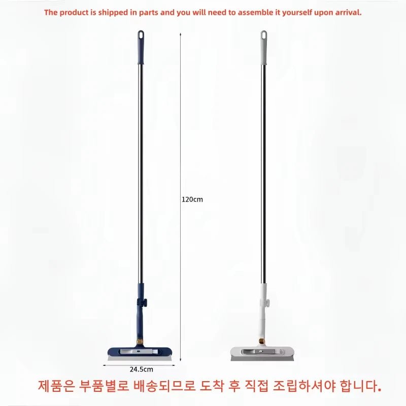 BackupMyFilesNow® glass cleaning brush with squeegee and small brush, telescopic double-sided tool for wall and floor cleaning.