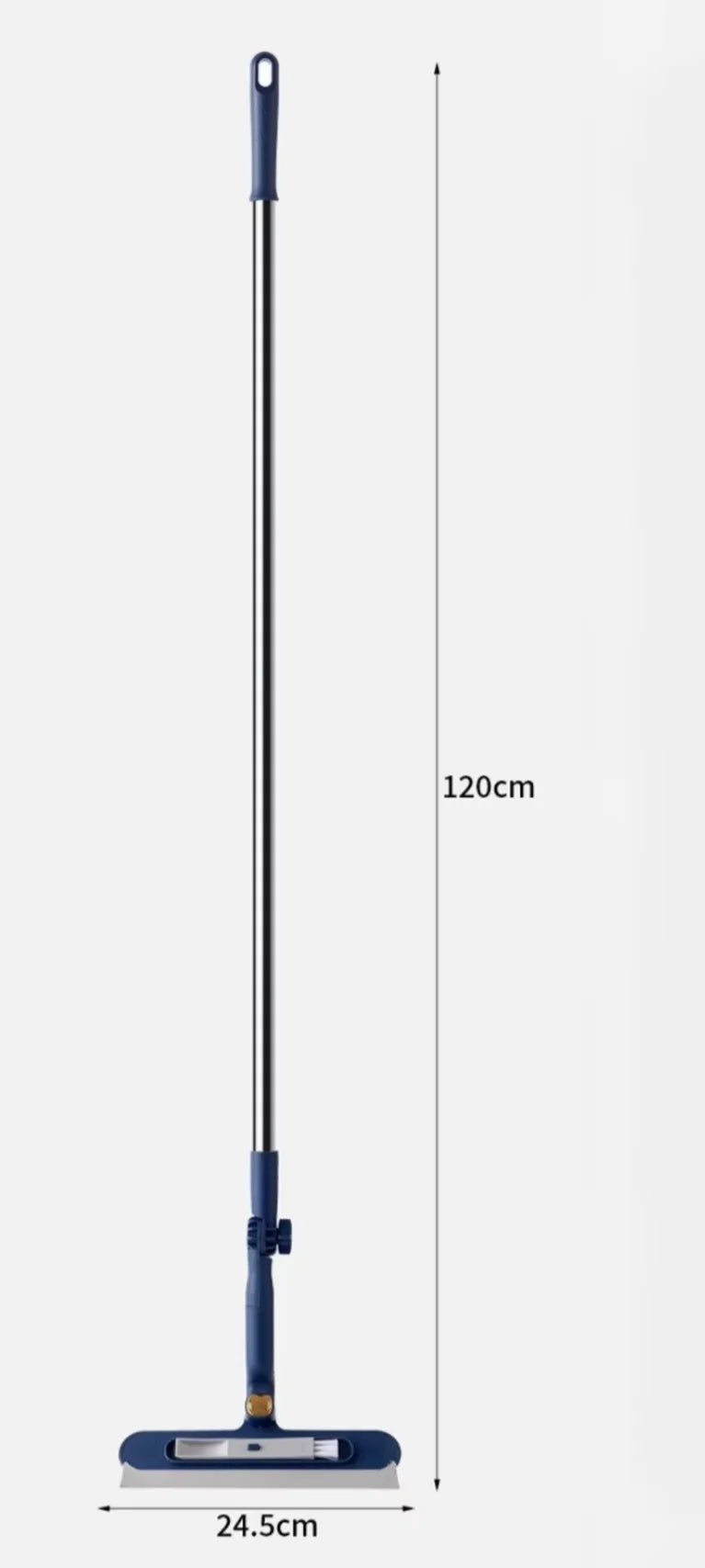 BackupMyFilesNow® glass cleaning brush with squeegee and small brush, telescopic double-sided tool for wall and floor cleaning.