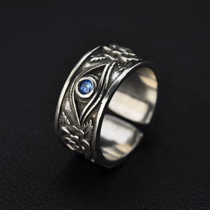 Silver men's stylish Ruan handsome single ring with intricate design, featuring a polished finish and modern masculine style.
