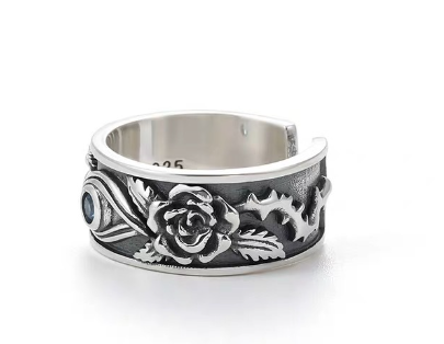 Silver men's stylish Ruan ring featuring a handsome design, crafted by BACKUPMYFILESNOW.COM®.