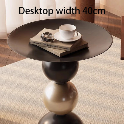 White modern Hall Coffee Table and side desk, movable Nordic-style small living room and bedroom bedside table with simple design.