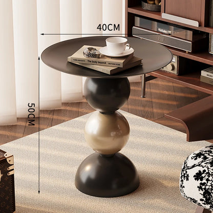 White modern hall coffee table and sofa side desk, movable Nordic-style living room and bedroom bedside table with simple design.