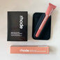 Fashion brand lip gloss in six colors, with portable magnetic mounting bracket, patterned ribbons, raspberry jelly and espresso shades.