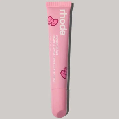 Fashion brand cosmetics lip gloss in six colors, displayed on a portable magnetic mounting bracket with patterned lipstick ribbons.