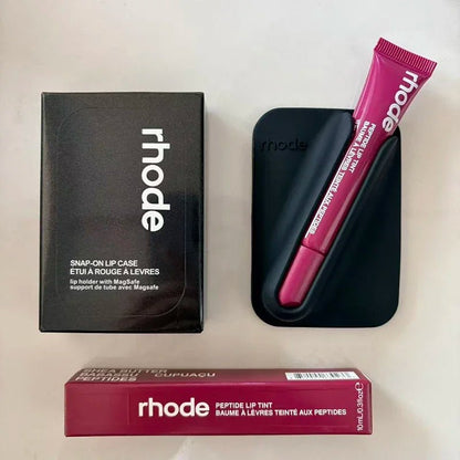 Portable magnetic lip gloss holder from BackupMyFilesNow.com, featuring six patterned lipstick ribbons in raspberry jelly and espresso.