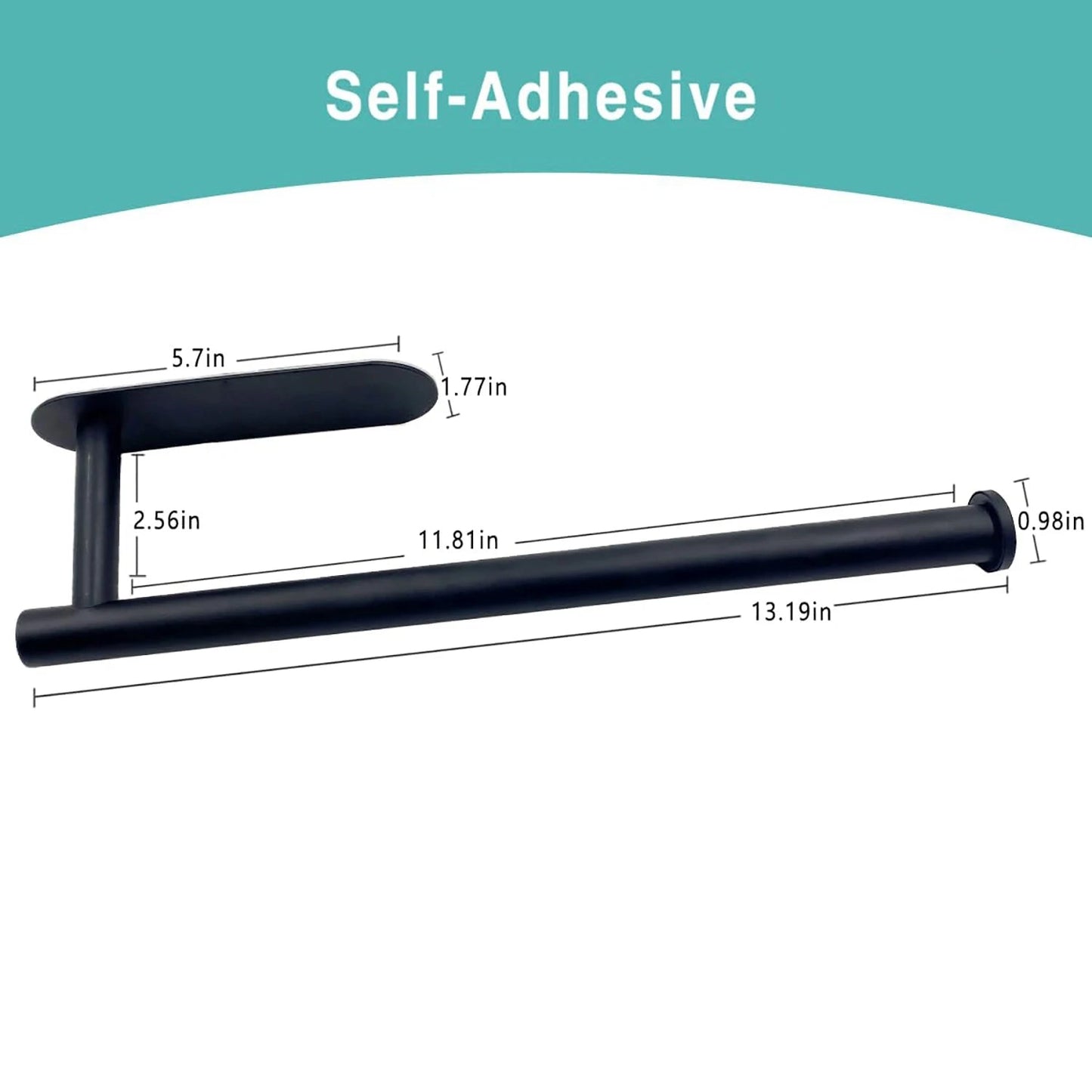 White adhesive kitchen paper towel holder and toilet roll dispenser, wall-mounted tissue and napkin rack for bathroom or kitchen.