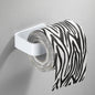 White kitchen paper towel holder with adhesive tissue hanger and toilet roll dispenser, mounted on bathroom or cabinet wall.