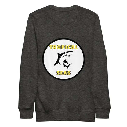 Gray fleece pullover by BACKUPMYFILESNOW.COM® with a cozy, soft texture and ribbed cuffs, displayed on a hanger.