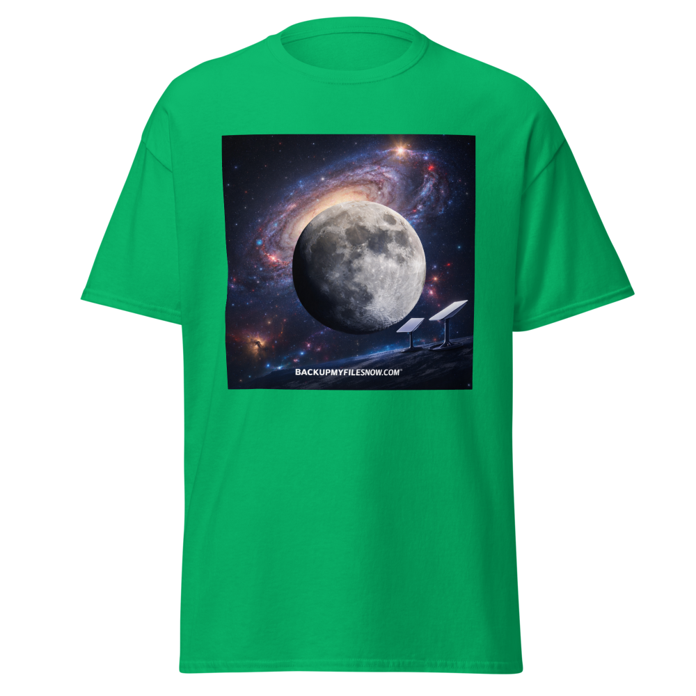 White unisex classic tee shirt by Gildan 5000, featuring a simple crewneck design and comfortable fit.
