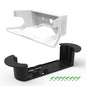 White GTOMNI wall mount and black cable caddy for Starlink Mesh WiFi Router V2 with Ethernet brackets and adapter holder.