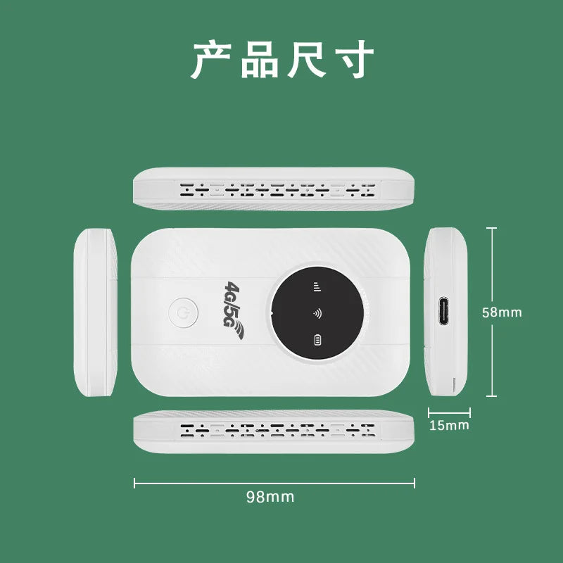 White Novel WiFi Link Free Router by BACKUPMYFILESNOW.COM® for unlimited satellite internet, high-speed smart router requiring a SIM card