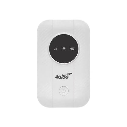 White BACKUPMYFILESNOW.COM® Novel WiFi Link Free Router for unlimited satellite internet, high-speed smart router requiring a SIM card.