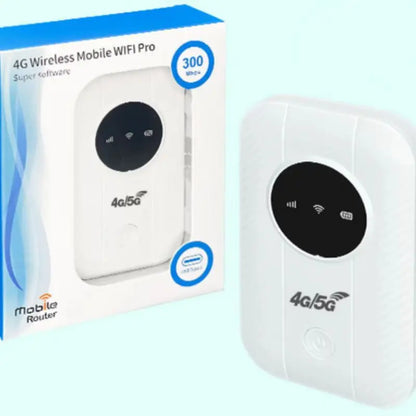 White BACKUPMYFILESNOW.COM® Novel WiFi Link Free Router for unlimited satellite internet, high-speed smart router requiring a SIM card.