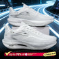 Men's breathable lightweight running shoes by BackupMyFilesNow.com, with white and orange design, non-slip sole for marathon training