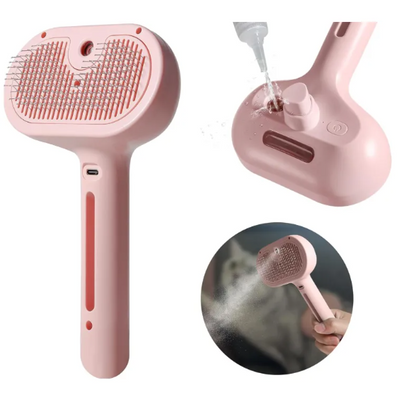 White pet hair spray brush by BackupMyFilesNow.com, with a handle and bristles for removing pet hair from furniture and clothing.