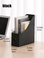 White plastic desktop file organizer with adjustable shelves, suitable for home or office document storage and school supplies.