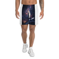 White all-over print unisex athletic long shorts by BACKUPMYFILESNOW.COM®, featuring a comfortable fit and stylish design.