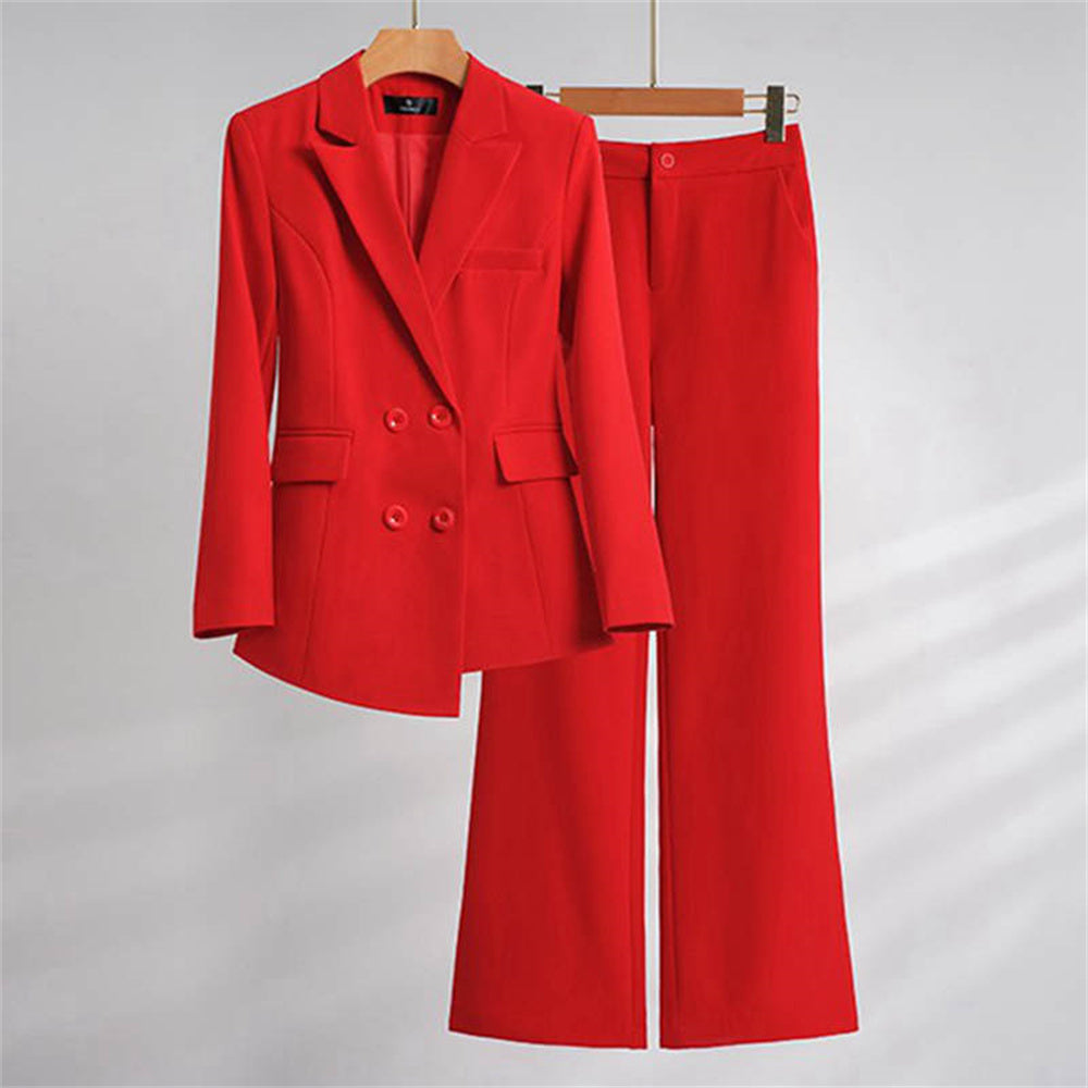 White women's casual business suit set for formal wear, featuring blazer and trousers, from BackupMyFilesNow.com.