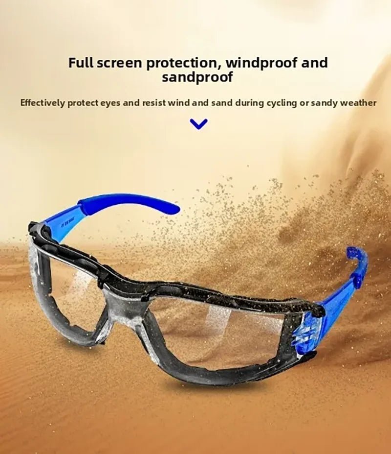 White safety goggles with soft foam gasket, designed for sports, shooting, woodworking, lab work, and outdoor industry protection.