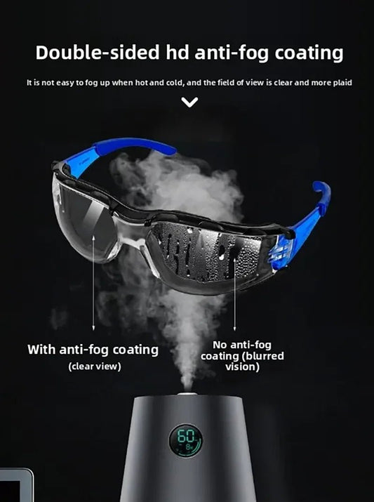 White safety goggles with soft foam gasket for eye protection during shooting, woodworking, lab work, or outdoor sports.