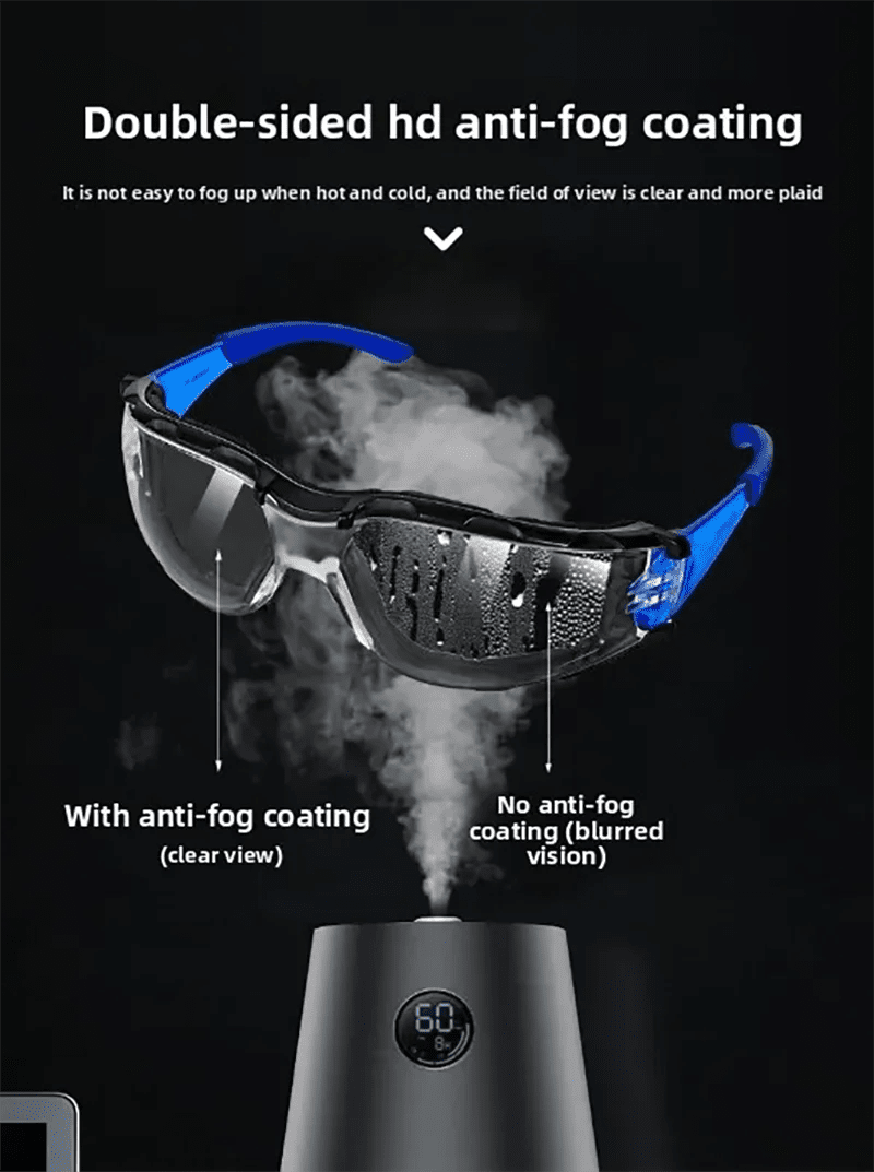 BackupMyFilesNow® safety goggles with soft foam gasket, clear eye protection for shooting, woodworking, lab, industry, and outdoor sports.