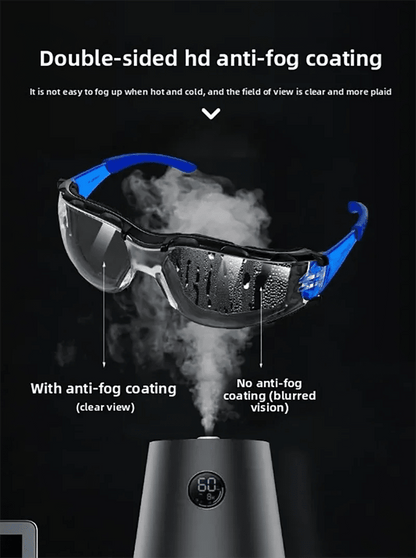 BackupMyFilesNow® safety goggles with soft foam gasket, clear eye protection for shooting, woodworking, lab, industry, and outdoor sports.