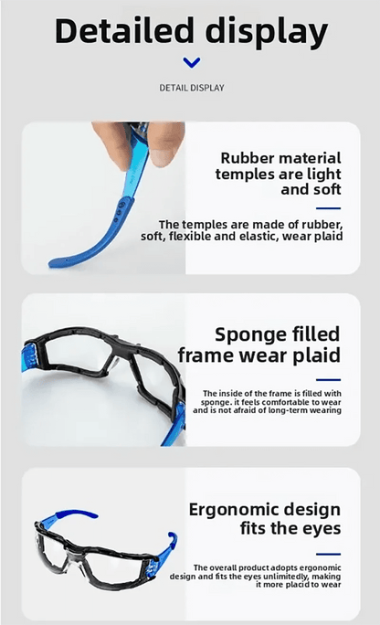 White safety goggles with soft foam gasket, designed for sport, shooting, woodworking, lab work, and outdoor industry protection.