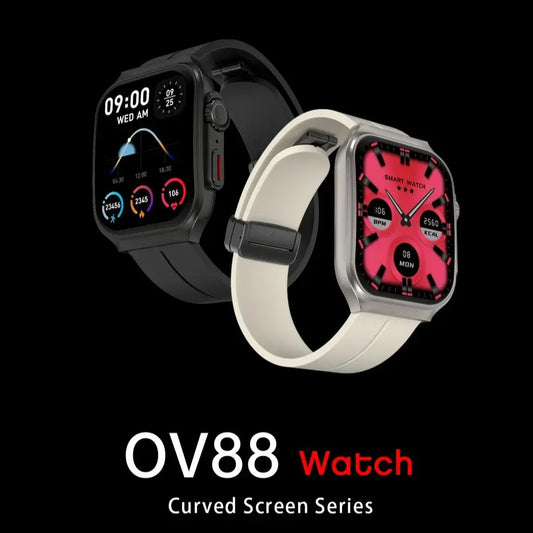 White BackupMyFilesNow.com smart watch with 2.01" curved AMOLED screen, 3D flexible design, 120+ sports modes, and long battery life.