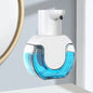 White touchless automatic foam soap dispenser from BackupMyFilesNow.com, made of high-quality ABS, with USB charging for bathroom use.