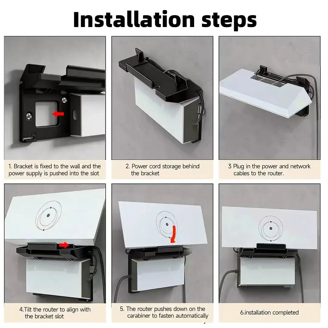 White Starlink Gen3 router wall mount and power supply mounting kit for Starlink V3 Standard and Gen3 High Performance.