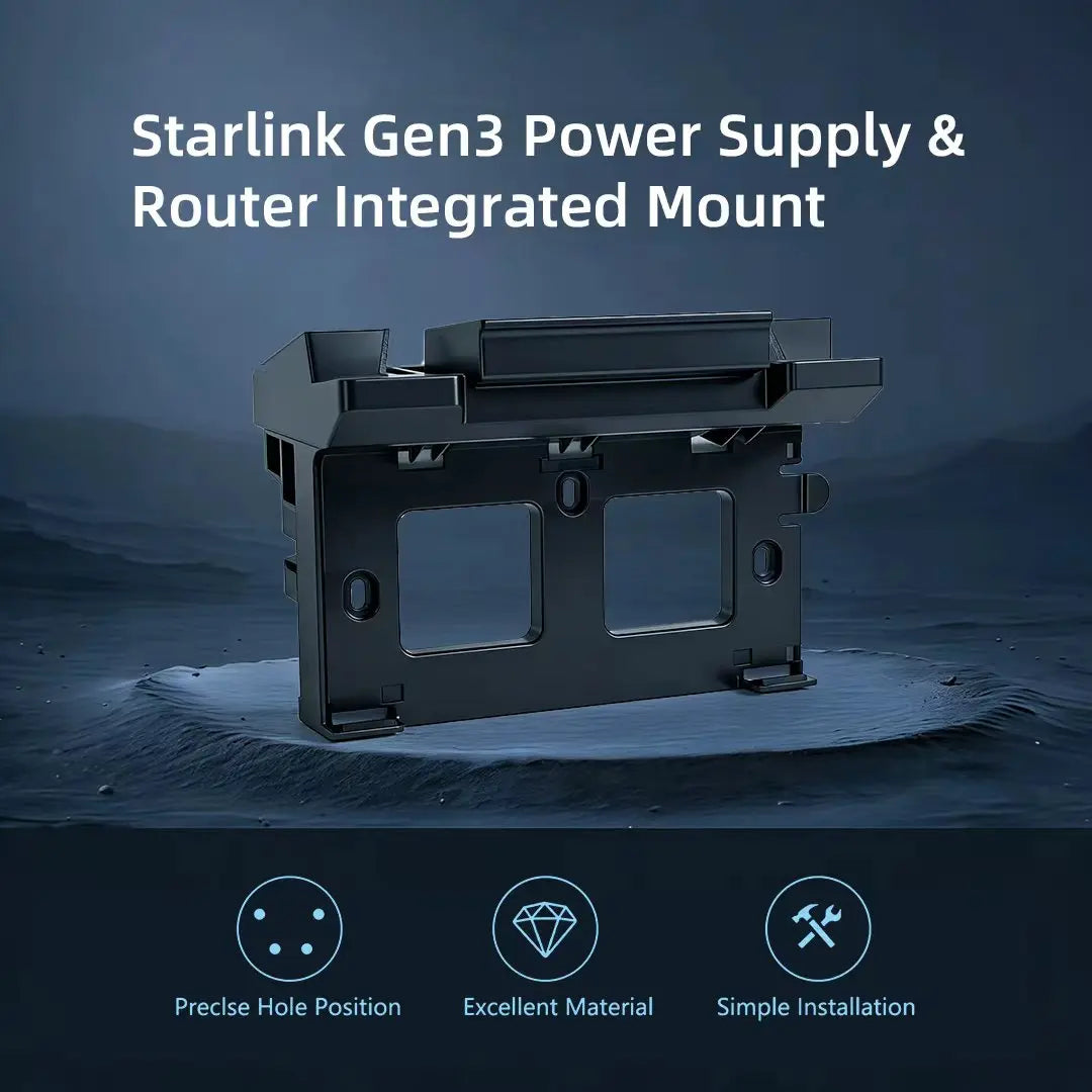 Starlink Gen3 router wall mount and power supply mounting kit for Starlink V3 Standard and High Performance, by BACKUPMYFILESNOW.COM®