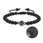White turquoise custom photo projection bracelet by BackupMyFilesNow.com featuring engraved text in 100 languages.