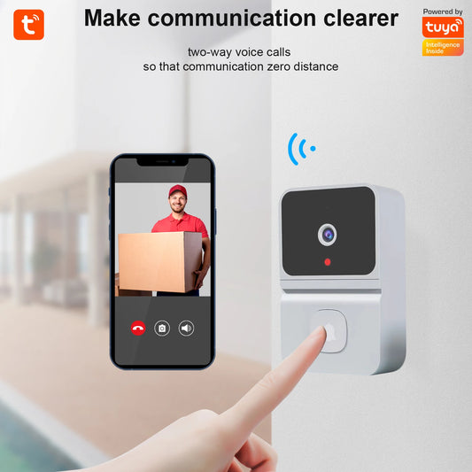 Wireless WiFi doorbell with visual door viewer, long standby, free cloud storage, and smartphone app compatibility from BackupMyFilesNow.