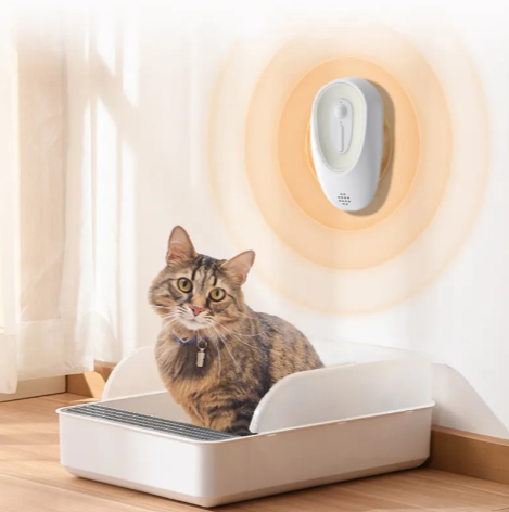 White USB Pet Odor Eliminator for litter boxes by BackupMyFilesNow.com, compact device to reduce pet odors.