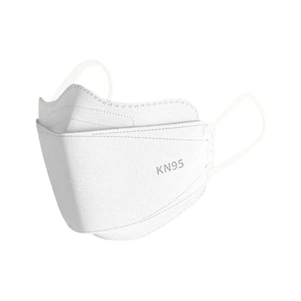 White V-face KN95 disposable face masks with 4-layer design, independent packaging, protective gear, anti-dust for men and women.