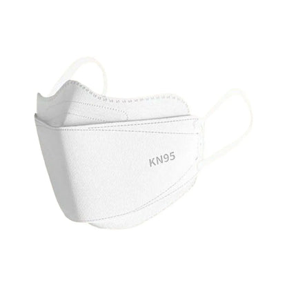 White V-face KN95 disposable face masks with 4-layer design, independent packaging, protective gear, anti-dust for men and women.