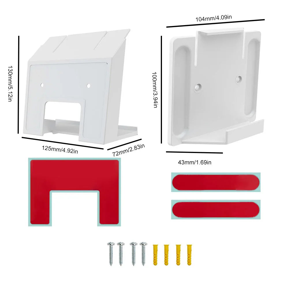 White metal wall mount storage holder for StarLink Gen3 V3 router, designed for roof installation and secure mounting.
